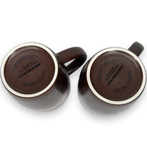 Starbucks Split Tail Mermaid Siren Coffee Mug 2011 40th Anniversary Set of‎ 2 - Picture 8 of 9